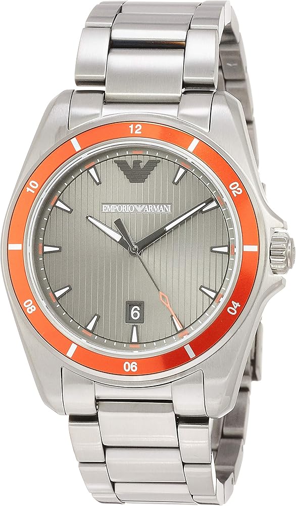 Emporio Armani Sigma Quartz Grey Dial Grey Steel Strap Watch For Men Ar11178 Stainless Steel