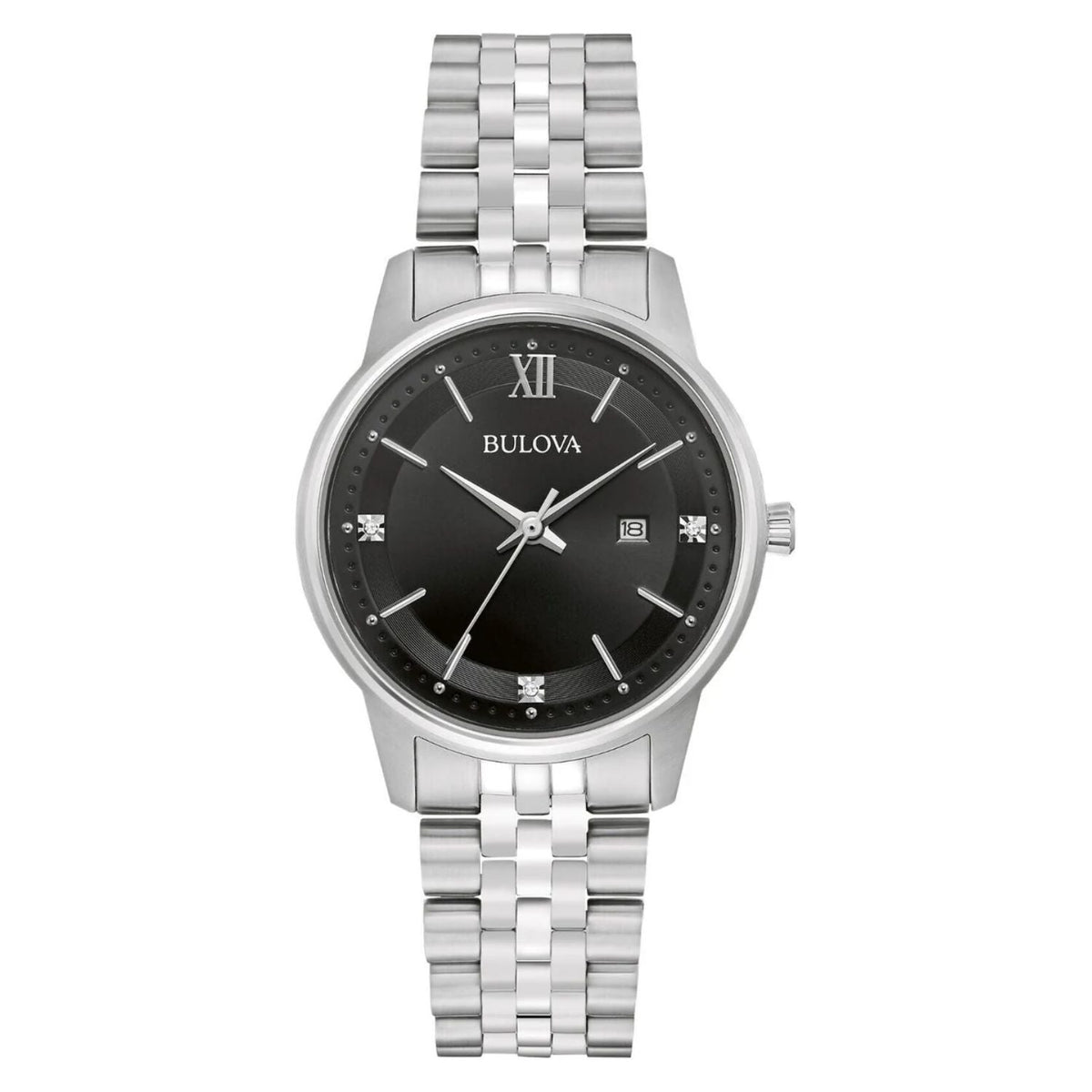 Bulova Women's Classic Black Dial Watch - 96P226