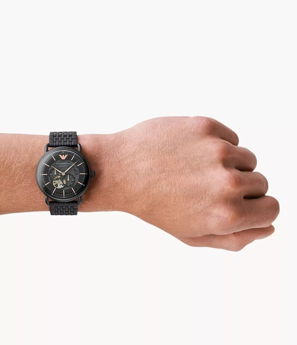 Emporio Armani Ar60025 Mens Meccanico Watch Stainless Steel