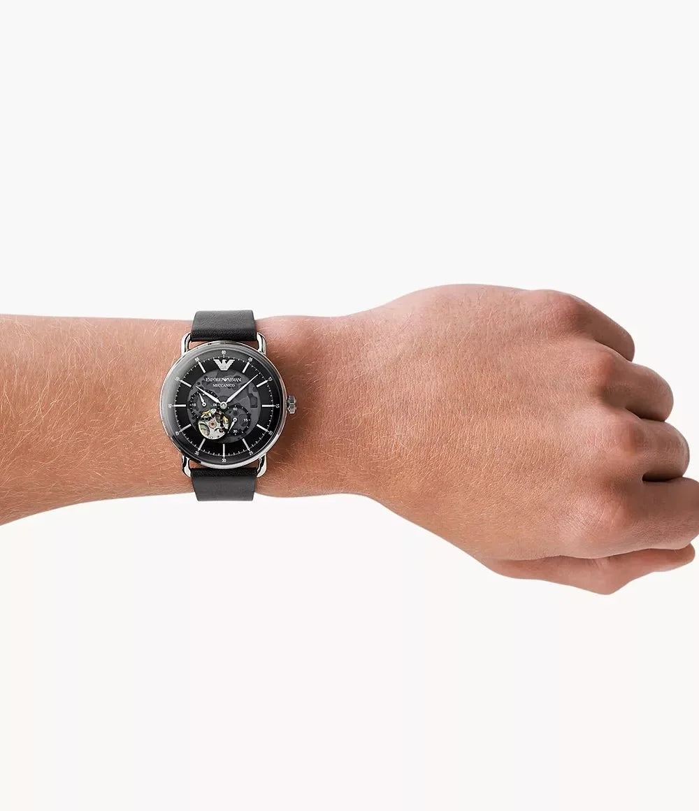 Emporio Armani Ar60026 Mens Meccanico Watch Leather