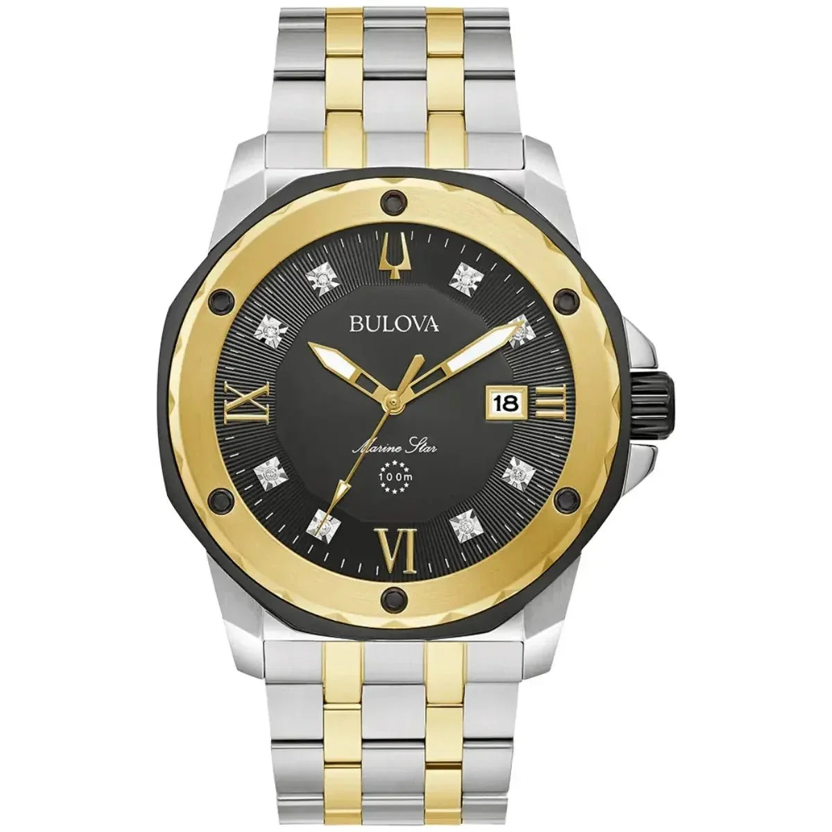 Bulova Marine Star Mens Two Tone Watch 98d175