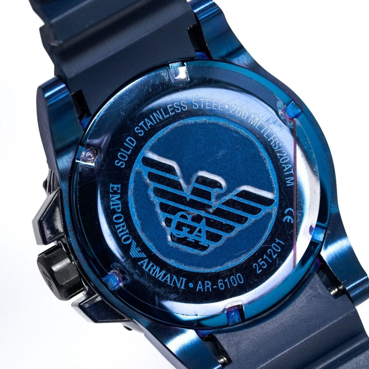 Emporio Armani Ar6100 Men S Sportivo Blue Watch Black Dial