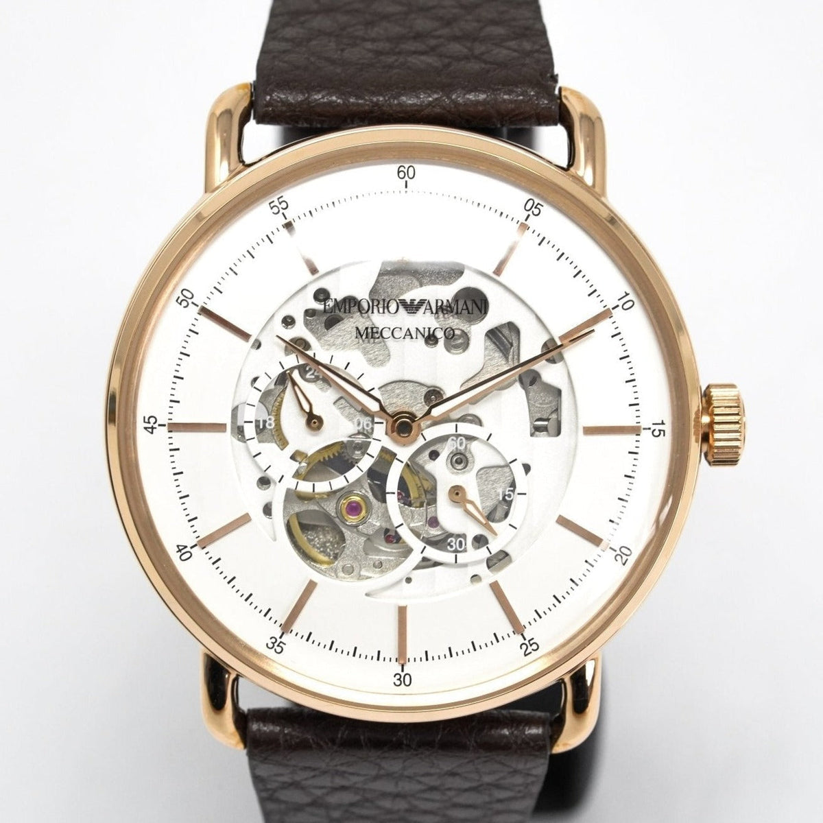 Emporio Armani Ar60027 Men S Automatic Meccanico Skeleton Watch PVD