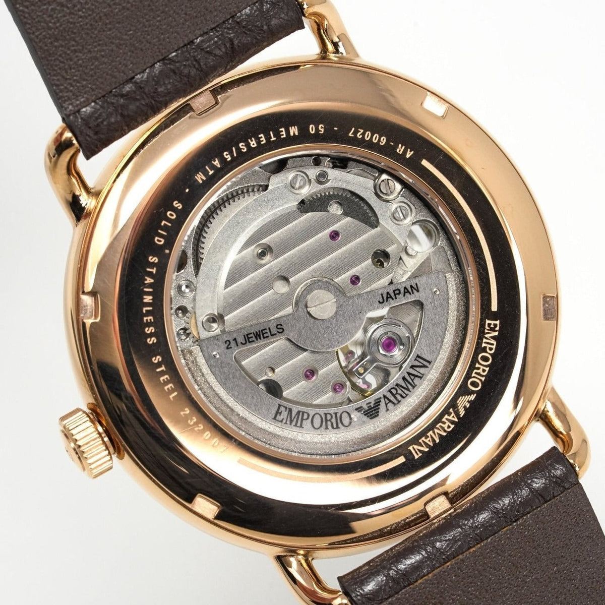 Emporio Armani Ar60027 Men S Automatic Meccanico Skeleton Watch PVD