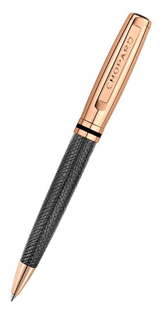 Chopard Brescia Black Leather Rose Gold-Plated Metal Ballpoint Pen 95013-0388