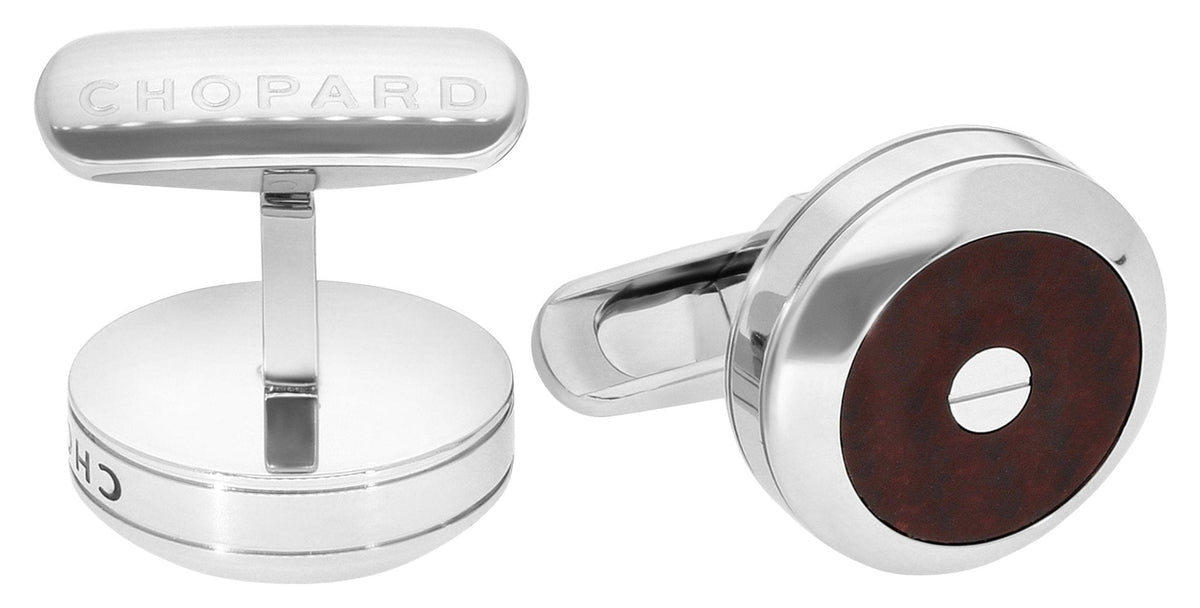 Chopard Classic Racing Stainless Steel & Red Carbon Fiber Mens Cufflinks 95014-0078