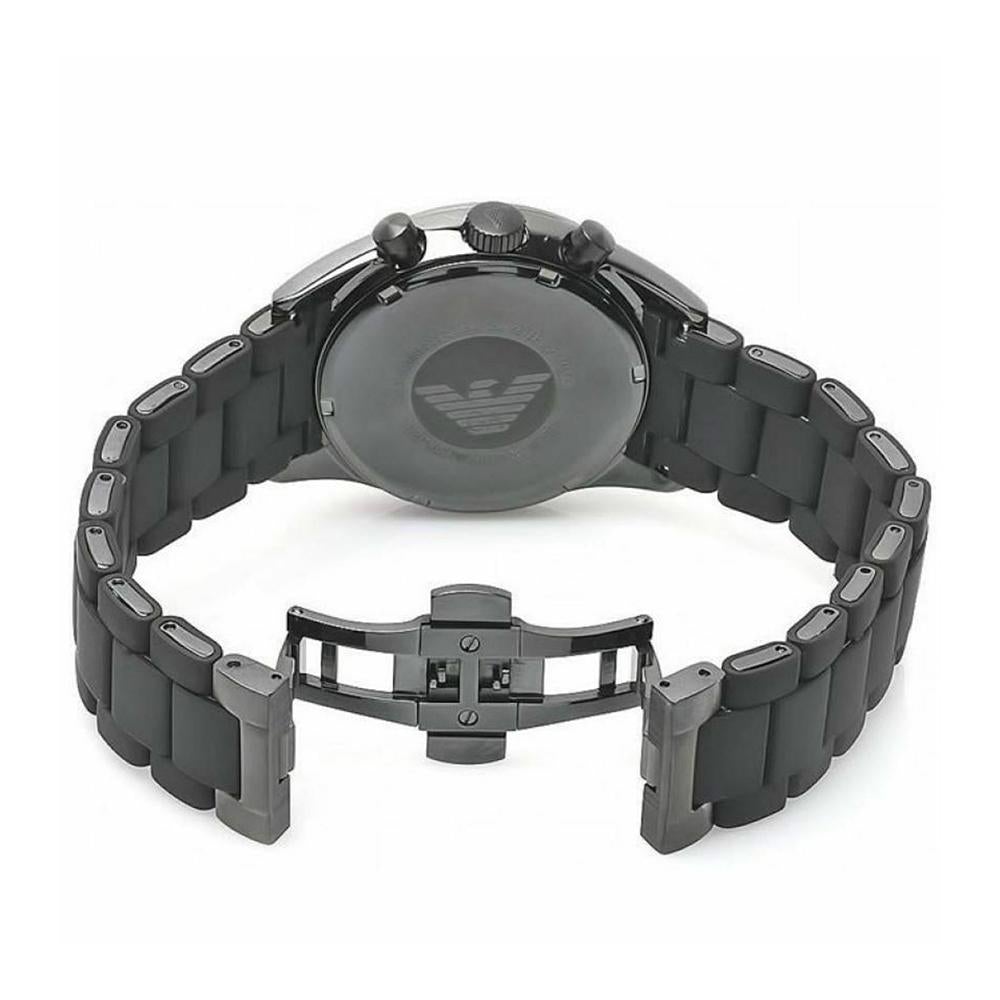 Emporio Armani Ar5889 Men S Black Chronograph Watch Rubber
