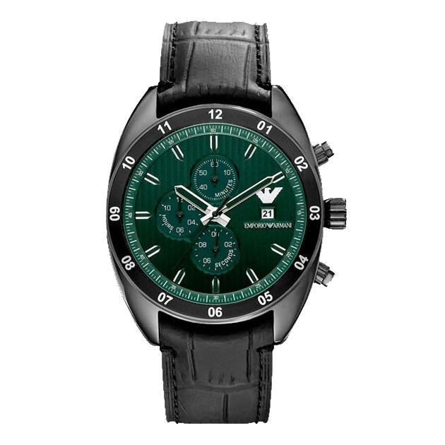 Emporio Armani Ar5917 Men S Sportivo Black Chronograph Watch Leather