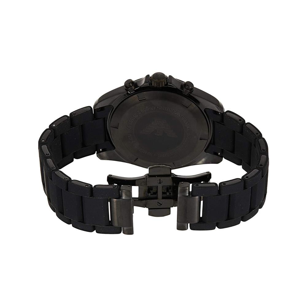 Emporio Armani Ar6092 Men S Black Chronograph Watch Rubber