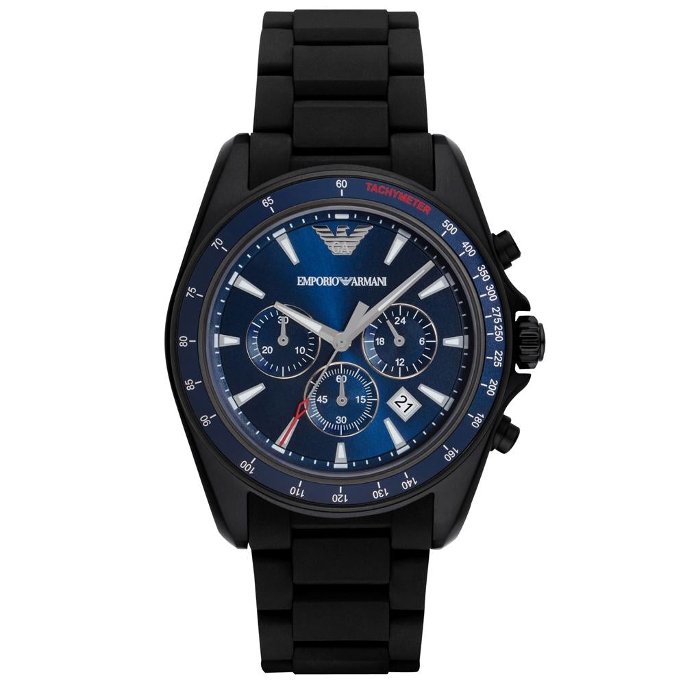 Emporio Armani Ar6121 Men S Black Chronograph Watch Rubber