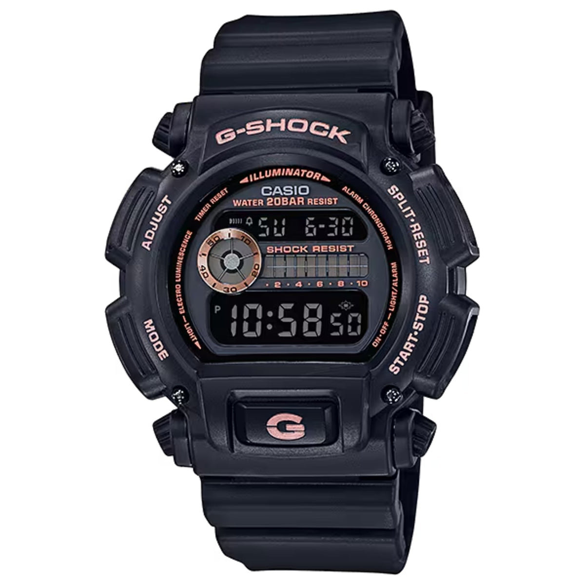 Casio Men’s G-Shock Black Rose Gold Digital Sports Watch - DW-9052GBX-1A4CR