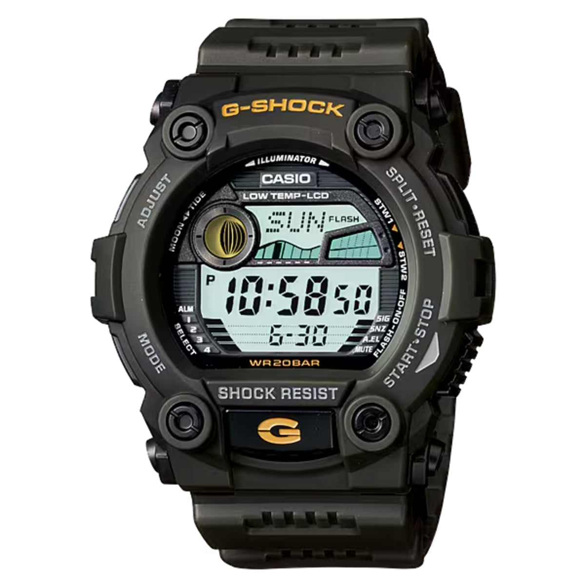 Casio Men’s G-Shock Green Resin Shock Resistant Digital Watch - G-7900-3DR