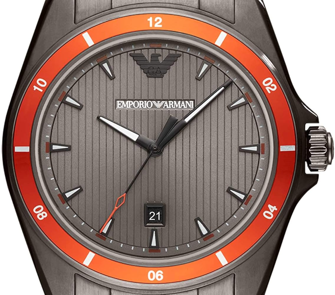 Emporio Armani Sigma Quartz Grey Dial Grey Steel Strap Watch For Men Ar11178 Stainless Steel