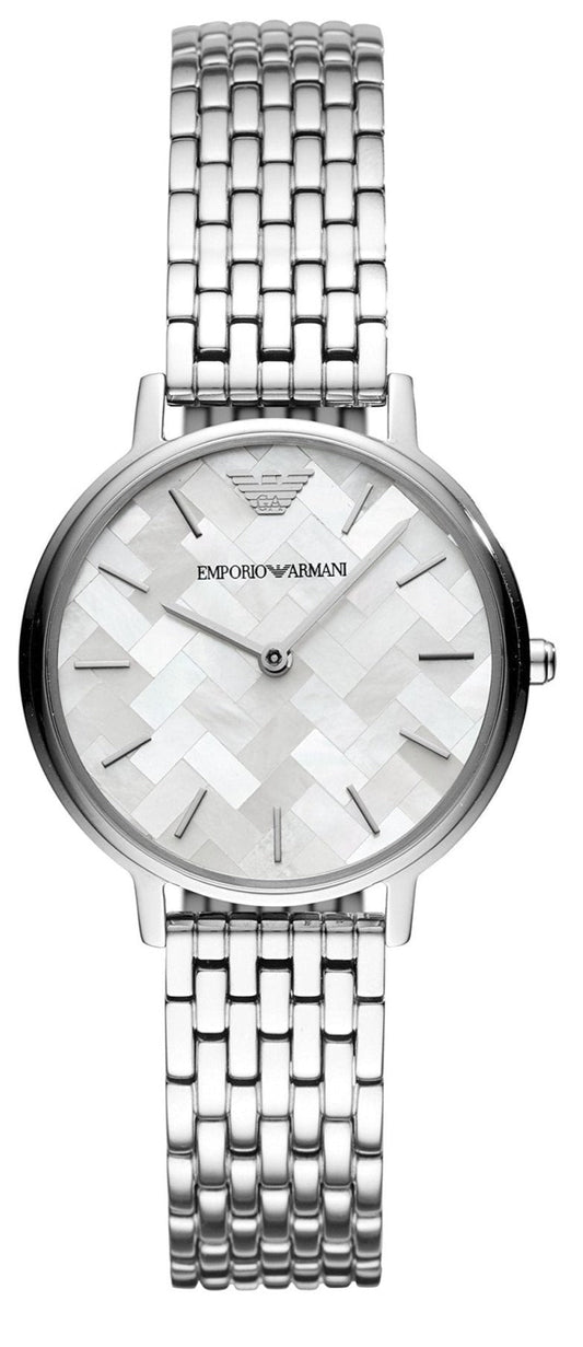 Emporio Armani Mother Of Pearl Dial Silver Steel Strap Watch For Women Ar11112