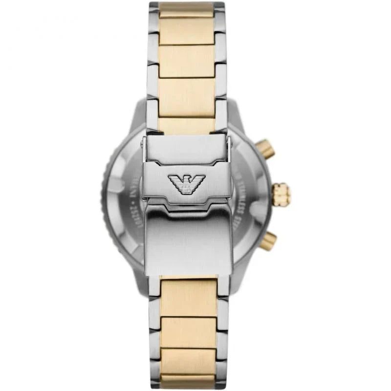 Emporio Armani Mens Watch Diver Chronograph 43mm Green Ar11361 Stainless Steel