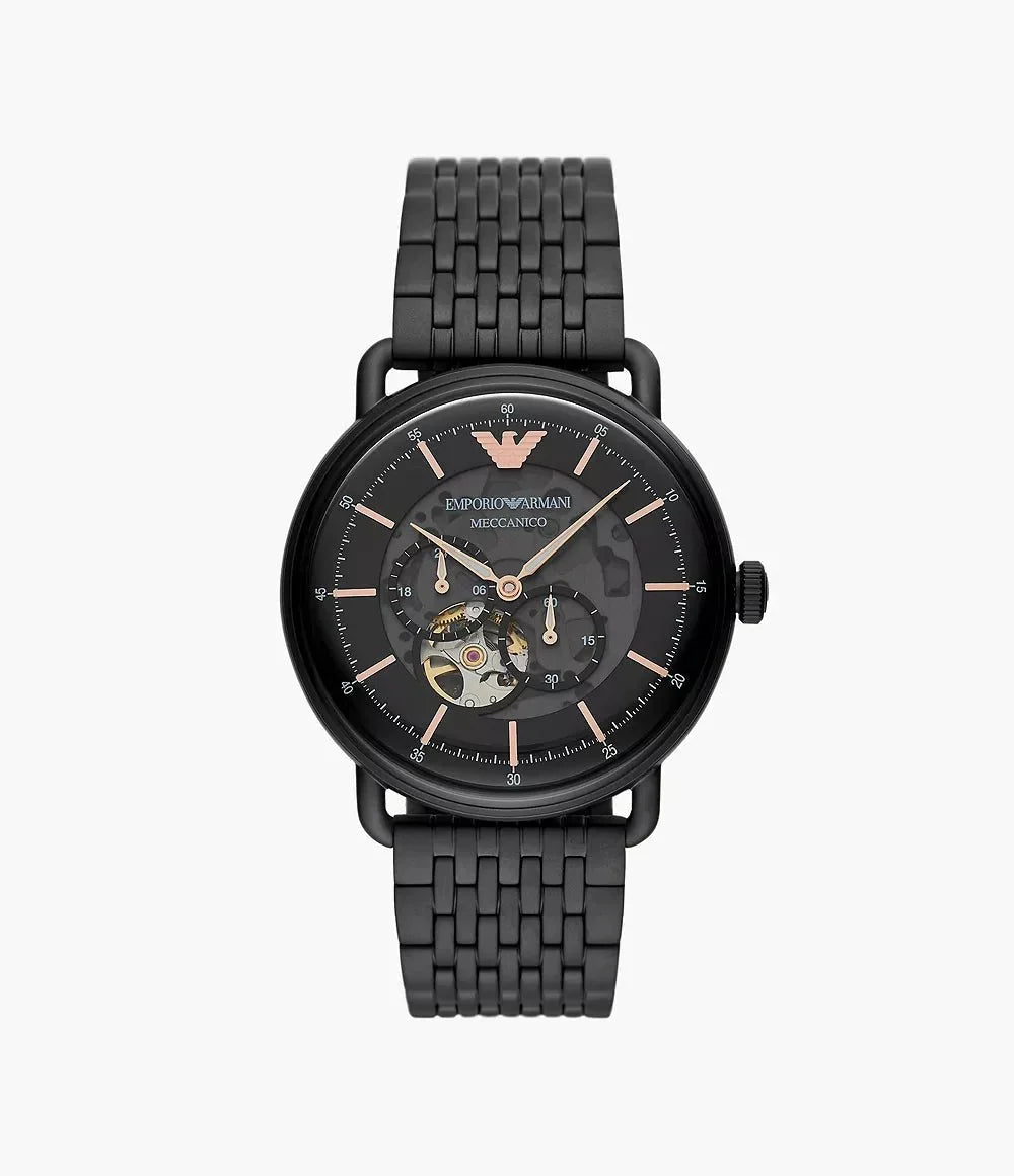 Emporio Armani Ar60025 Mens Meccanico Watch Stainless Steel