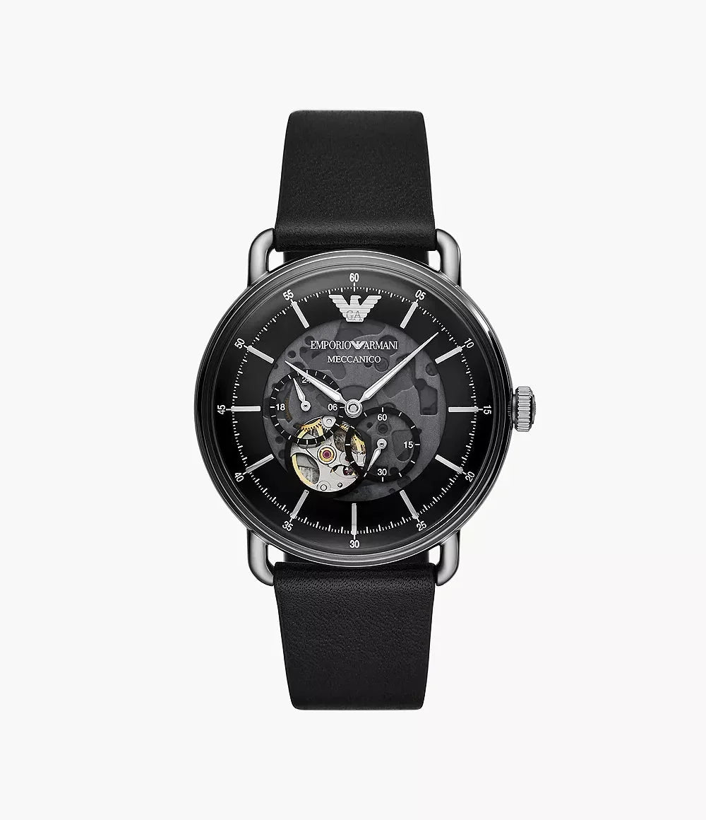 Emporio Armani Ar60026 Mens Meccanico Watch Leather