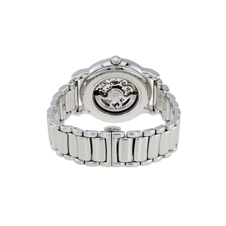 Emporio Armani Ar60006 Men S Meccanico Silver Watch Stainless Steel