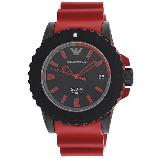 Emporio Armani Ar6101 Men S Sportivo Red Watch Black Dial