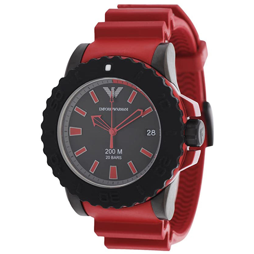 Emporio Armani Ar6101 Men S Sportivo Red Watch Black Dial