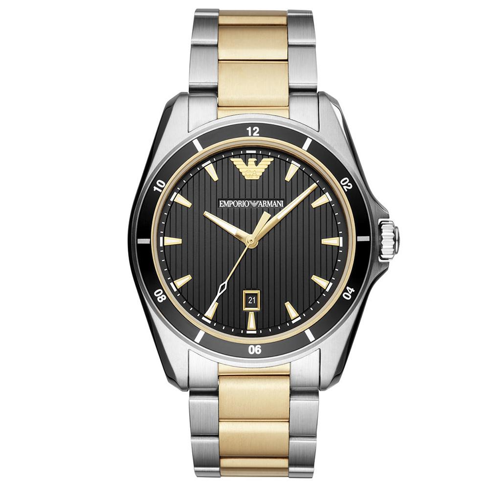 Emporio Armani Ar80017 Men S Two Tone Gold Watch Stainless Steel