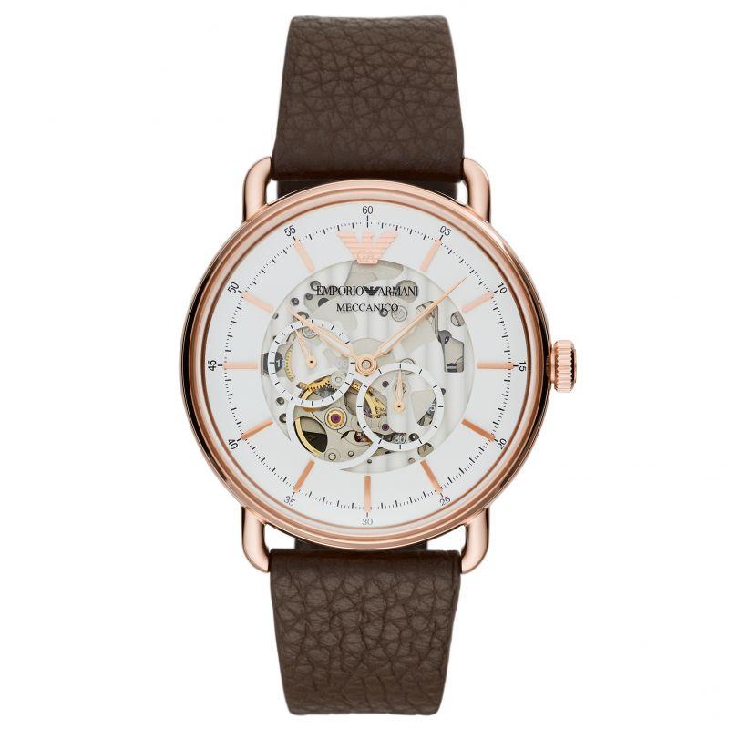 Emporio Armani Ar60027 Men S Automatic Meccanico Skeleton Watch PVD