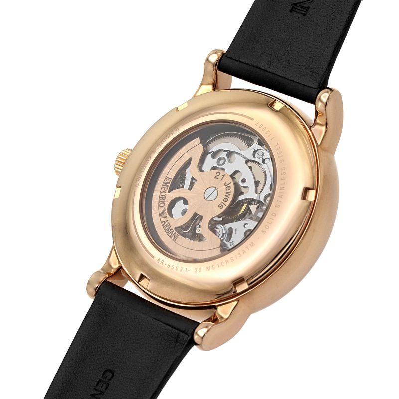 Emporio Armani Ar60031 Men S Automatic Luigi Rose Watch Leather