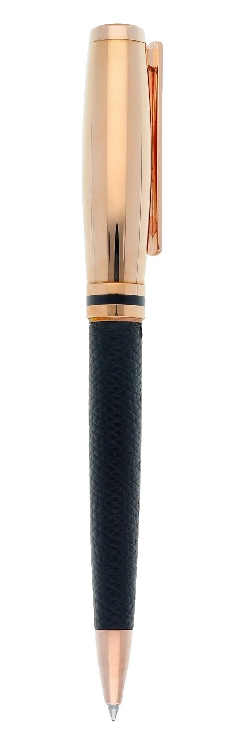 Chopard Brescia Black Leather Rose Gold-Plated Metal Ballpoint Pen 95013-0388