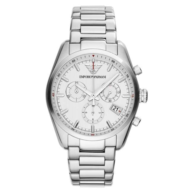 Emporio Armani Ar6013 Men S Sportivo Silver Chronograph Watch Stainless Steel