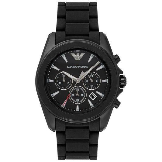Emporio Armani Ar6092 Men S Black Chronograph Watch Rubber