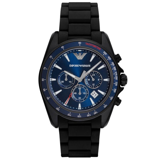 Emporio Armani Ar6121 Men S Black Chronograph Watch Rubber