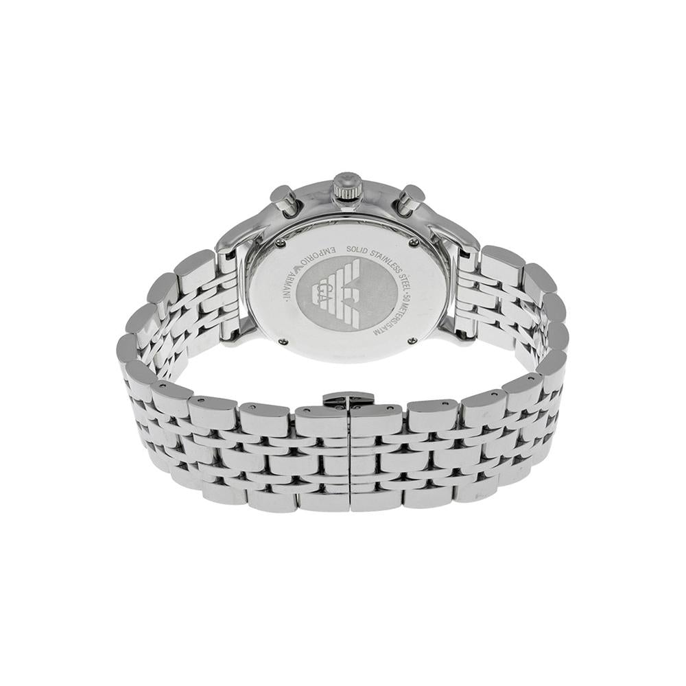 Emporio Armani Ar80009 Men S Silver Chronograph Watch Stainless Steel