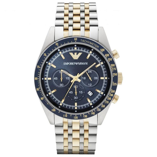 Emporio Armani Ar8030 Men S Tazio Chronograph Two Tone Watch PVD