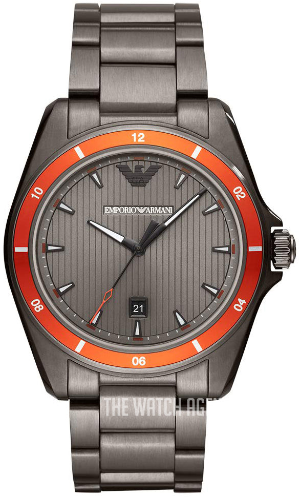 Emporio Armani Sigma Quartz Grey Dial Grey Steel Strap Watch For Men Ar11178 Stainless Steel