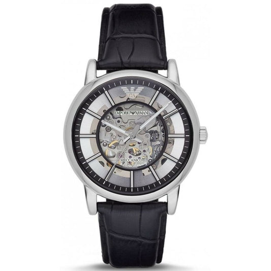 Emporio Armani Mens Meccanico Watch Ar1981 Leather