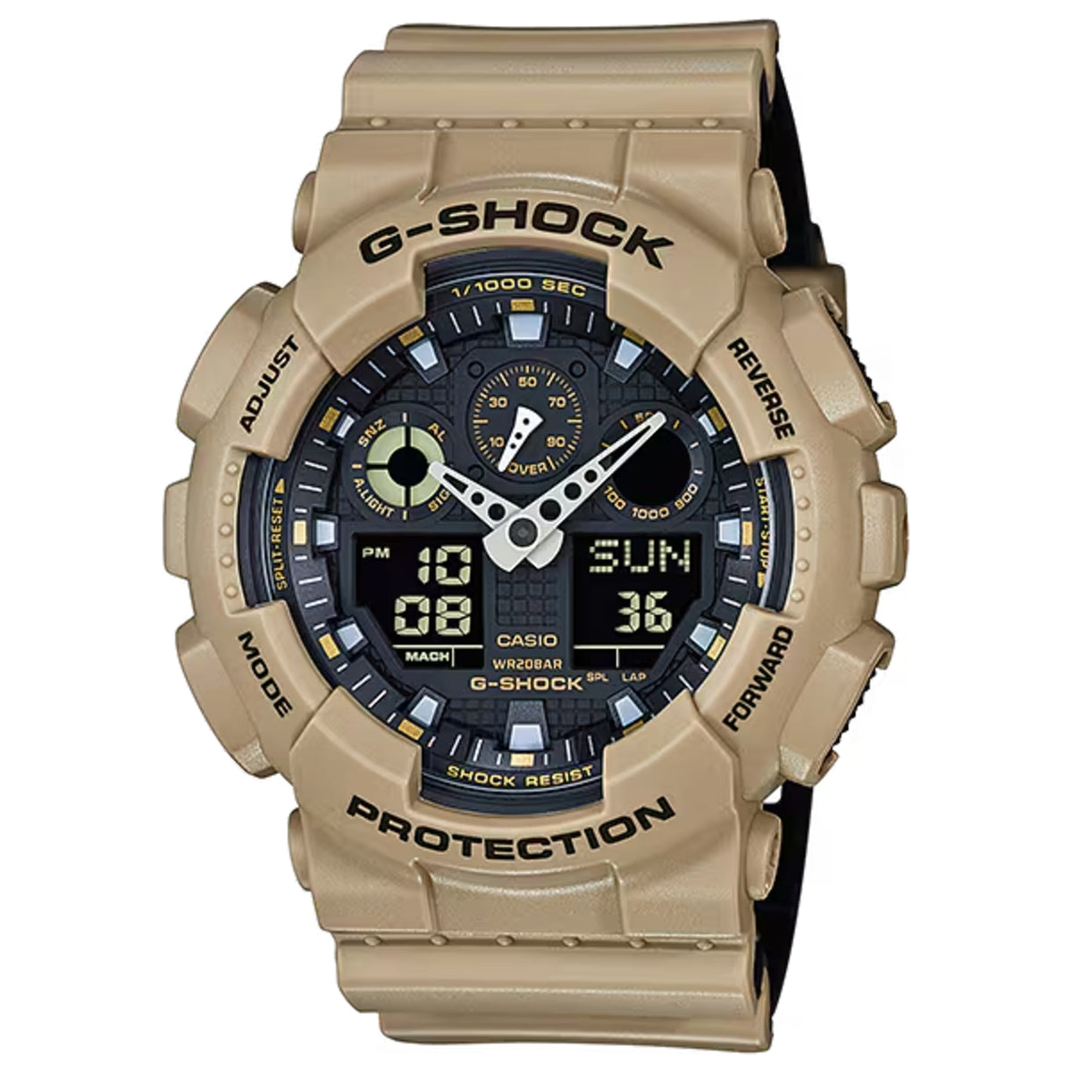 Casio Men's G-Shock Beige Analog Digital Rugged Sports Watch - GA-100L-8ACR
