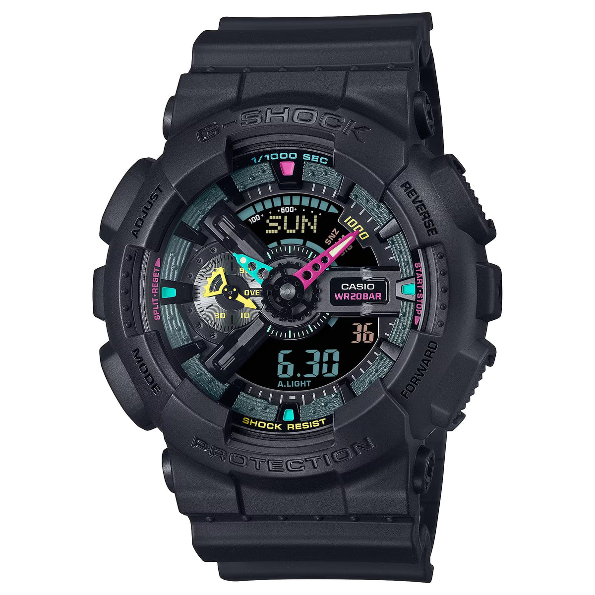 Casio Men’s G-Shock Black Multi Color Shock Resistant Watch - GA-110MF-1ADR